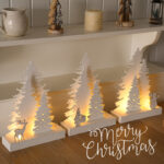 Wooden board tree with snowman 37x20cm – YZ-90124