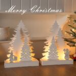 Wooden board tree with snowman 37x20cm – YZ-90124